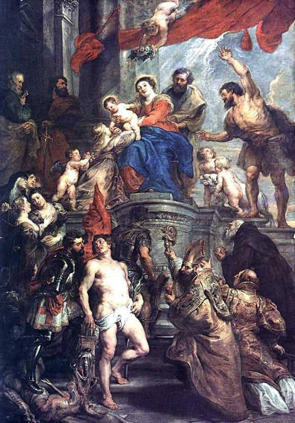  Peter Paul Rubens Madonna Enthroned with Child and Saints - Canvas Art Print