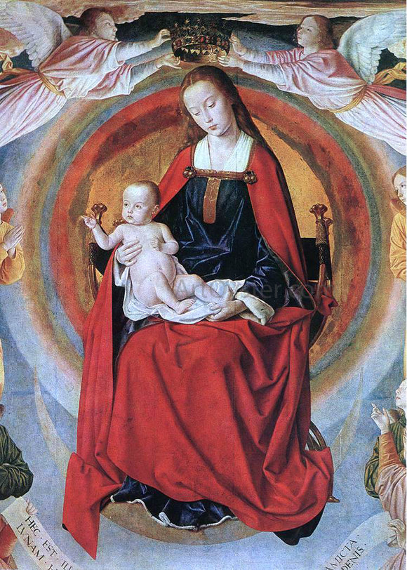  Master of Moulins Madonna Enthroned with Saints (detail) - Canvas Art Print