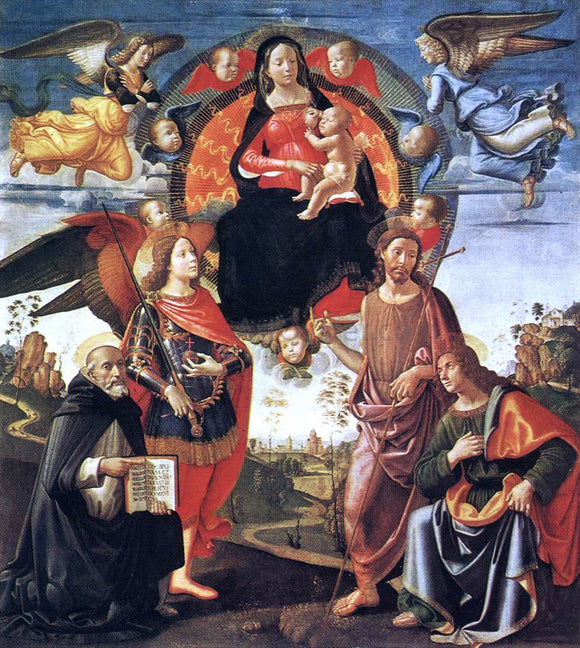  Domenico Ghirlandaio Madonna in Glory with Saints - Canvas Art Print