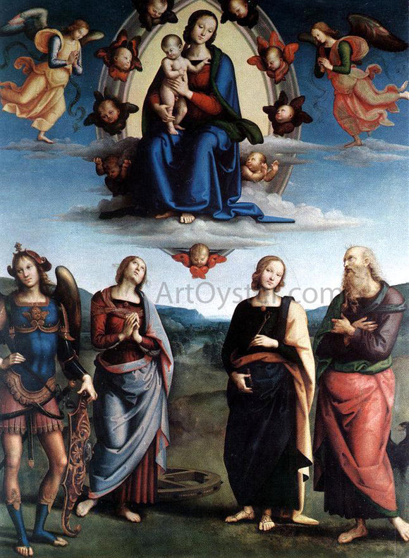  Pietro Perugino Madonna in Glory with the Child and Saints - Canvas Art Print