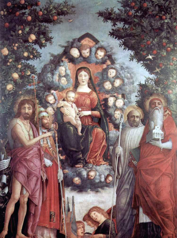  Andrea Mantegna Madonna mit Heiligen - Canvas Art Print