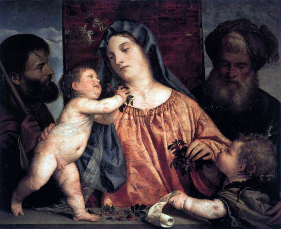  Titian Madonna of the Cherries - Canvas Art Print