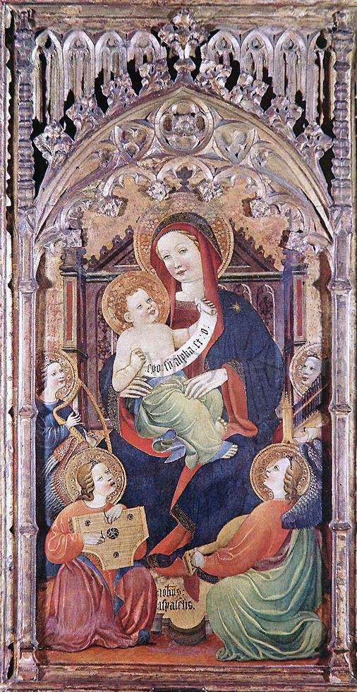  Unknown Madonna with Christ Child and Angels Playing Music - Canvas Art Print