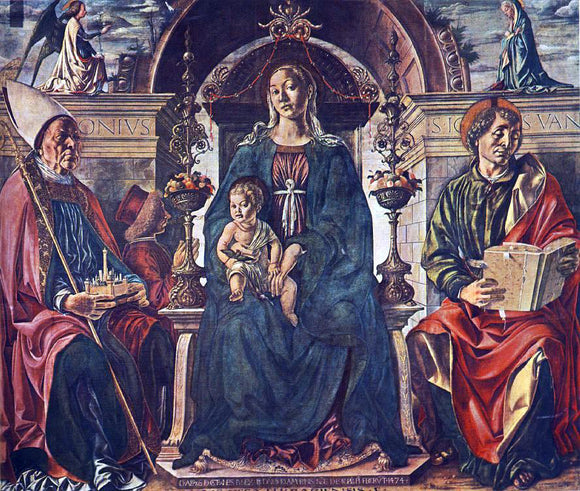 Francesco Del Cossa Madonna with the Child and Saints - Canvas Art Print