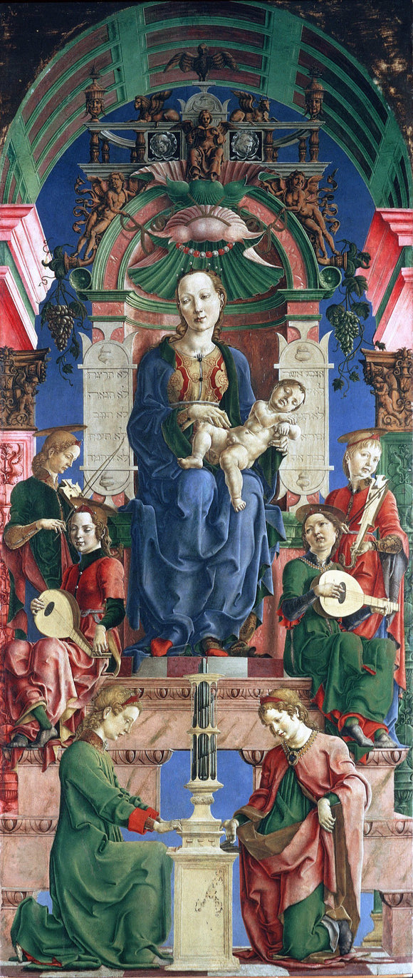  Cosme Tura Madonna with the Child Enthroned (panel from the Roverella Polyptych) - Canvas Art Print