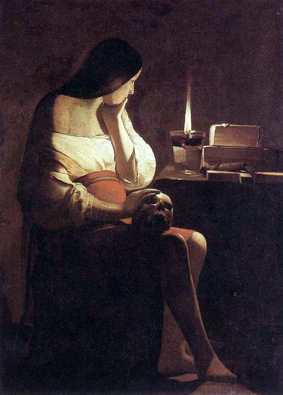  Georges De La Tour Magdalen of the night light - Canvas Art Print