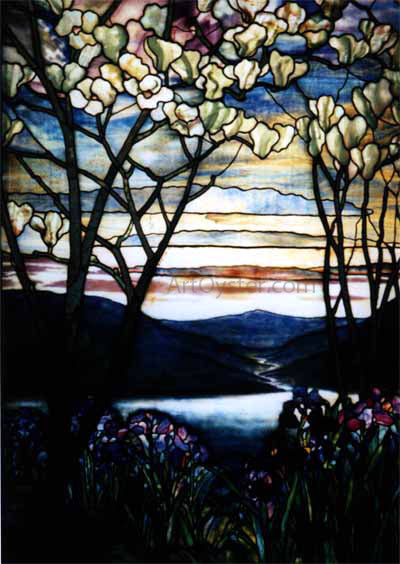  Louis Comfort Tiffany Magnolias and Irises - Canvas Art Print