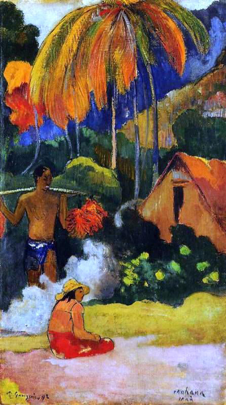  Paul Gauguin Mahana Maa, II (also known as The Moment of Truth, II) - Canvas Art Print