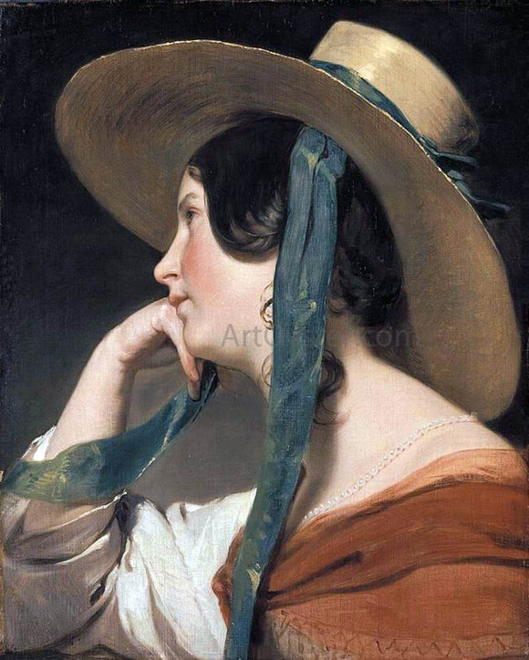  Friedrich Von Amerling Maiden with a Straw Hat - Canvas Art Print