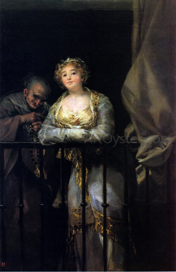  Francisco Jose de Goya Y Lucientes Maja and Celestina on a Balcony - Canvas Art Print