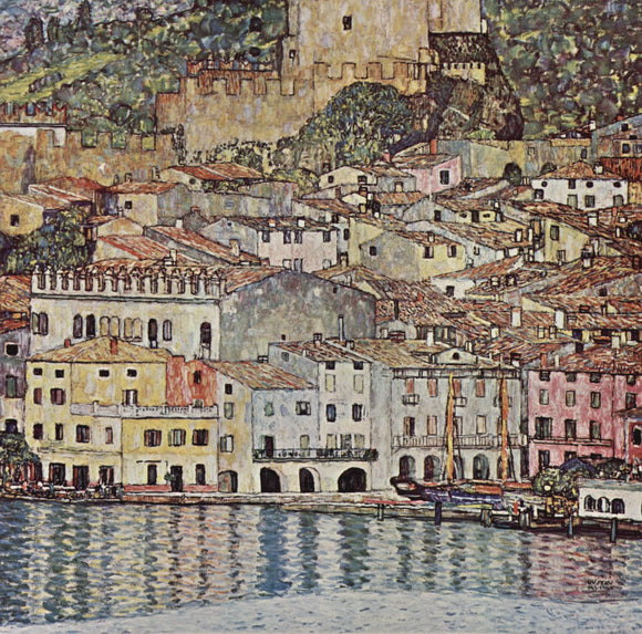  Gustav Klimt A Scene of Malcesine on Lake Garda - Canvas Art Print