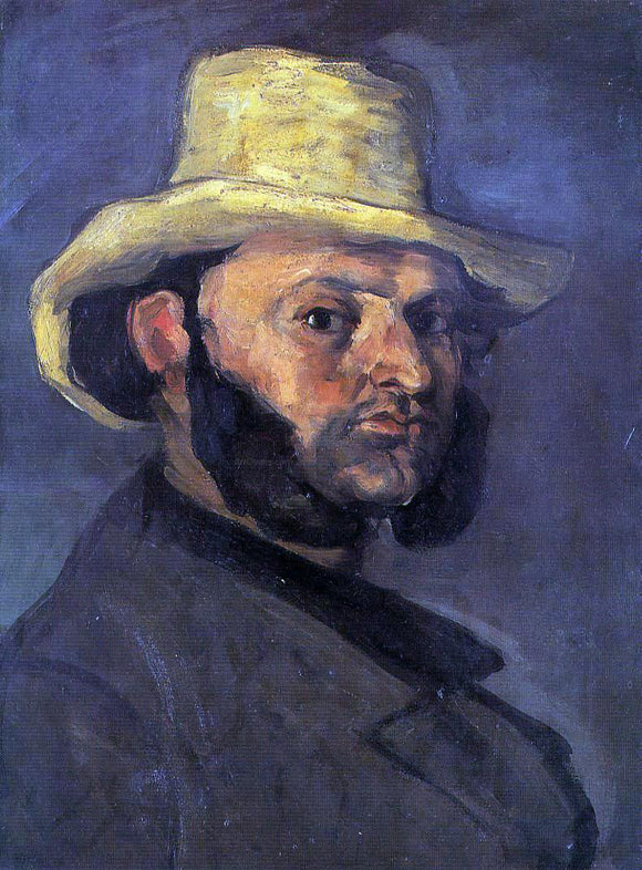  Paul Cezanne Man in a Straw Hat - Canvas Art Print