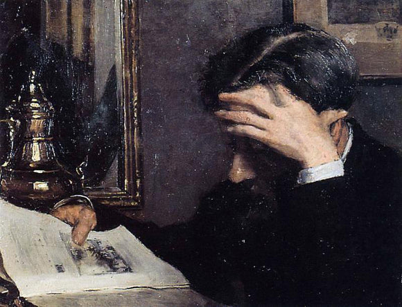  Georges Lemmen Man Reading - Canvas Art Print