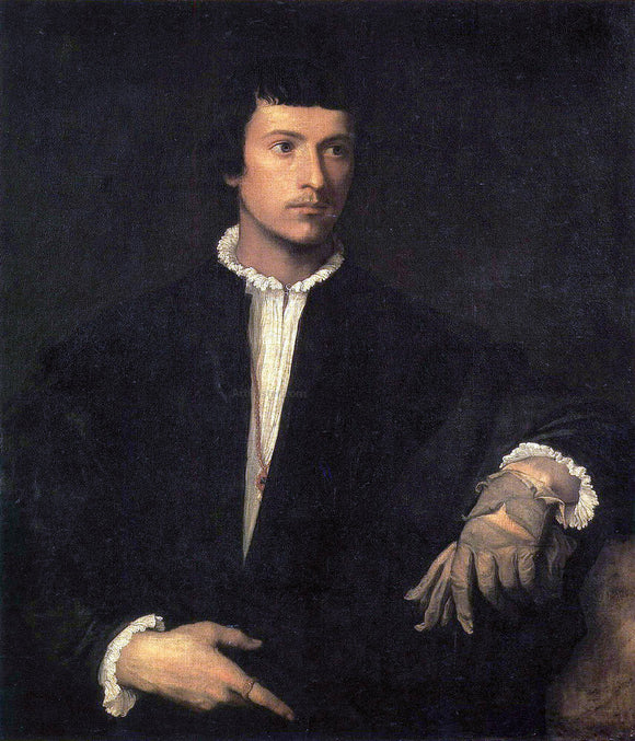  Titian Man With a Glove - Canvas Art Print