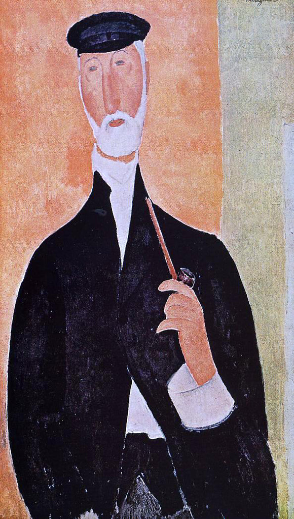  Amedeo Modigliani Man with a Pipe (also known as The Notary of Nice) - Canvas Art Print