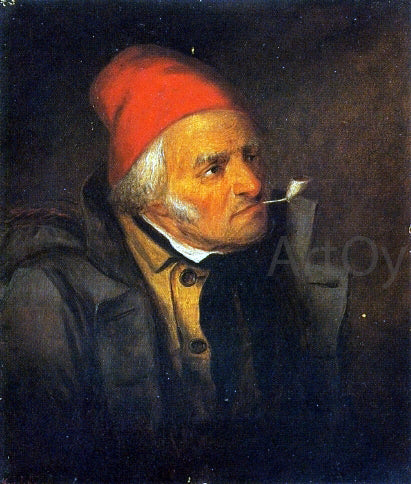  Cornelius Krieghoff Man with Red Hat and Pipe - Canvas Art Print