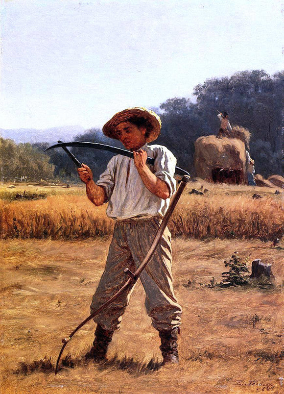  Eastman Johnson Man with Scythe - Canvas Art Print