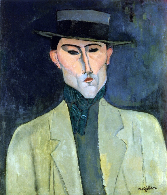  Amedeo Modigliani Man witih Hat - Canvas Art Print