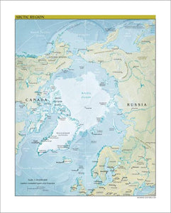 Arctic Region Map - Physical