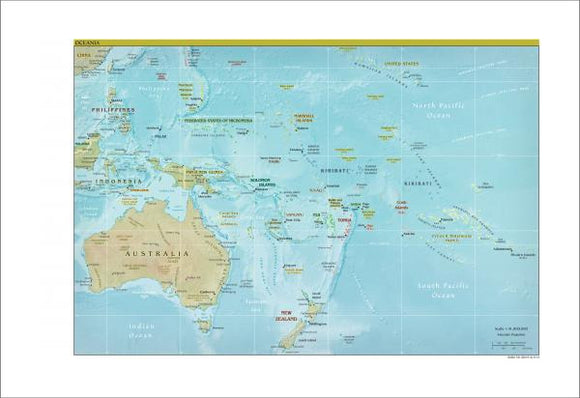 Oceania Map - Physical