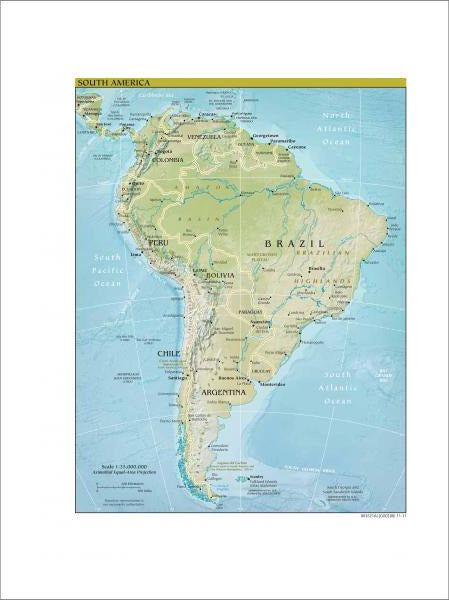 South America Map - Physical