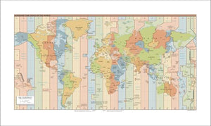 Standard Time Zones of the World Map