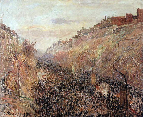  Camille Pissarro Mardi-Gras, Sunset, Boulevard Montmartre - Canvas Art Print