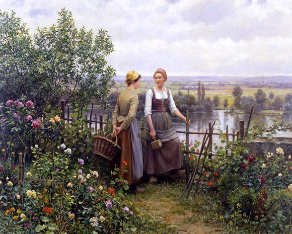  Daniel Ridgway Knight Maria and Madeleine on the Terrace - Canvas Art Print