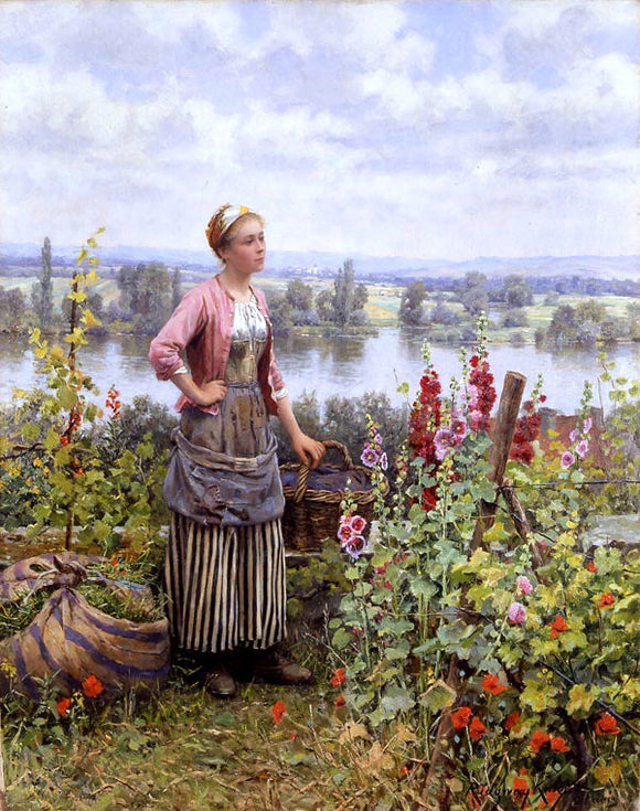  Daniel Ridgway Knight Maria on the Terrace with a Bundle of Grass - Canvas Art Print