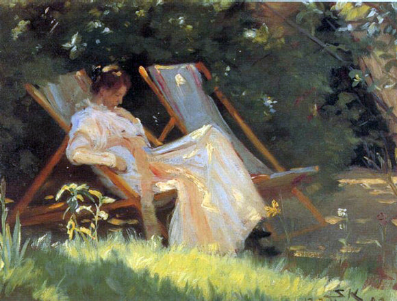  Peder Severin Kroyer Marie en el Jardin - Canvas Art Print