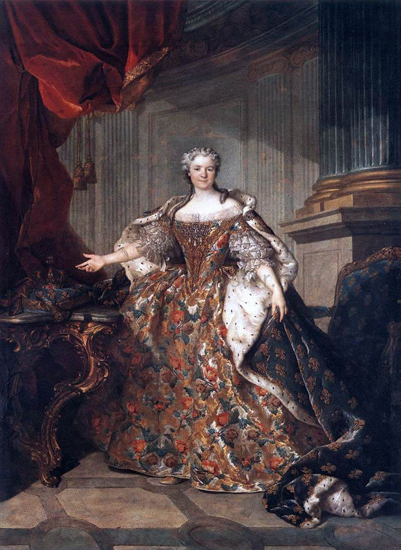  Louis Tocque Marie Leczinska, Queen of France - Canvas Art Print