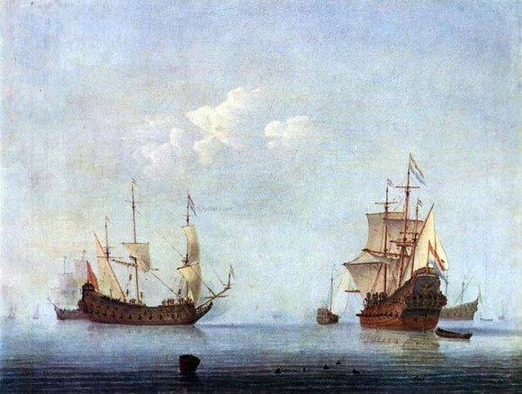  The Younger Willem Van de  Velde Marine Landscape - Canvas Art Print