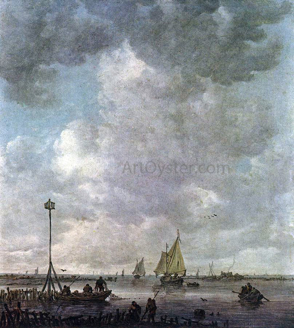  Jan Josephszoon Van Goyen Marine Landscape with Fishermen - Canvas Art Print