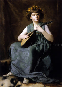  Edmund Tarbell Marion Hiller Fenno at Nine as Mandolinata - Canvas Art Print