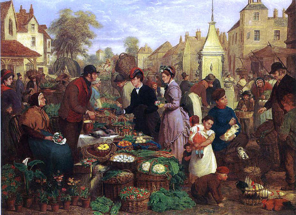  Henry Charles Bryant Market Day - Canvas Art Print