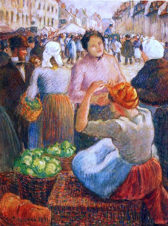  Camille Pissarro Marketplace, Gisors - Canvas Art Print