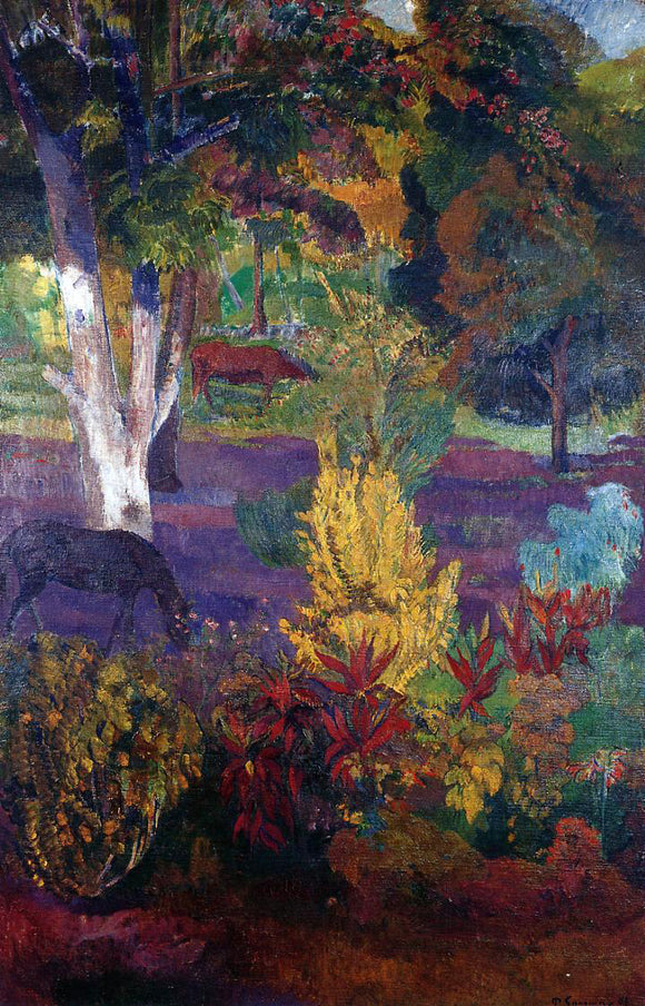  Paul Gauguin Marquesan Landscape with a Horse - Canvas Art Print