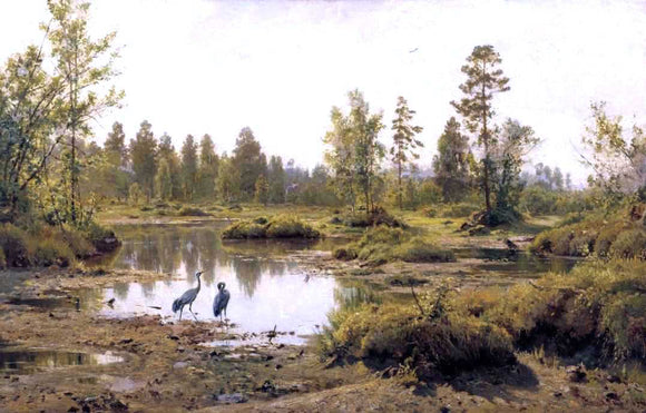  Ivan Ivanovich Shishkin Marsh in Polessie - Canvas Art Print