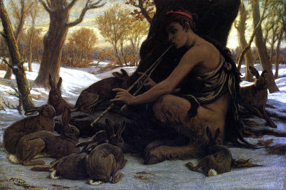  Elihu Vedder Marsyas Enchanting the Hares - Canvas Art Print