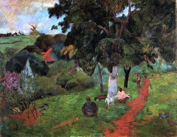  Paul Gauguin Martinique Landscape (also known as Comings and Goings) - Canvas Art Print