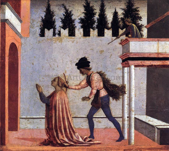  Domenico Veneziano Martyrdom of St Lucy (predella 5) - Canvas Art Print