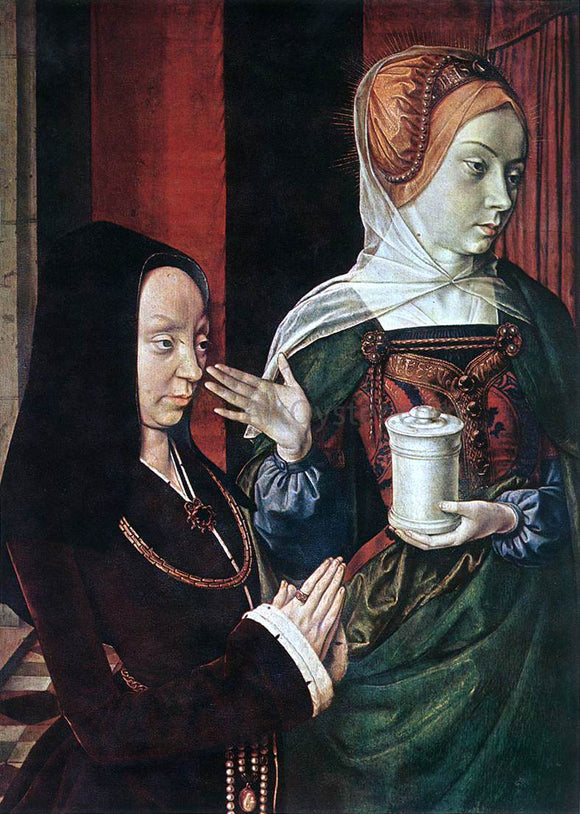  Master of Moulins Mary Magdalen and a Donator - Canvas Art Print