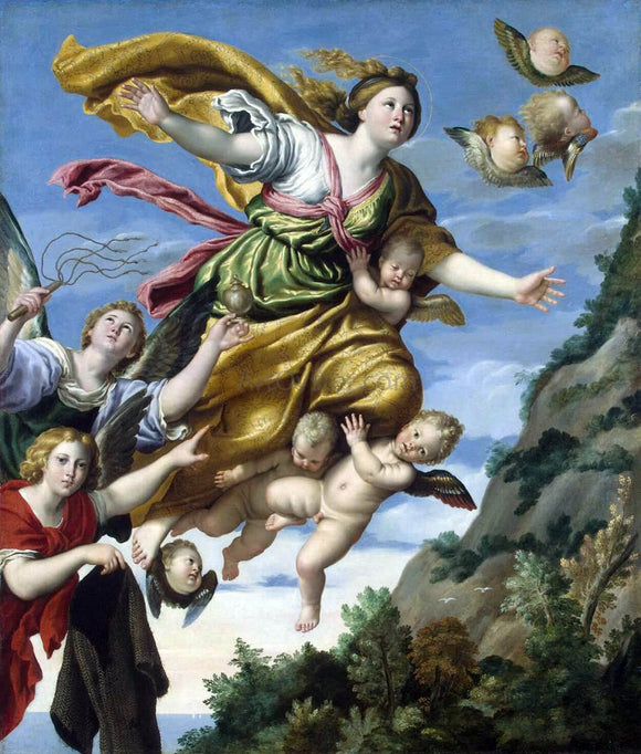  Domenichino Mary Magdalene Taken up to Heaven - Canvas Art Print