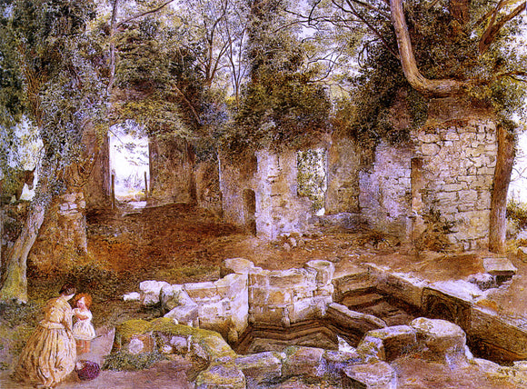  William Davis Marys Well near Saint Asaph - Canvas Art Print