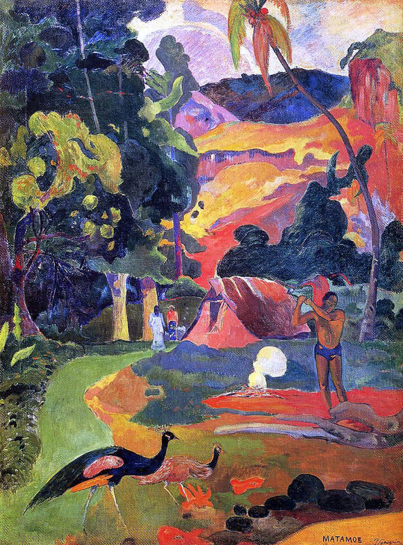  Paul Gauguin Matamoe (also known as Landscape with Peacocks) - Canvas Art Print