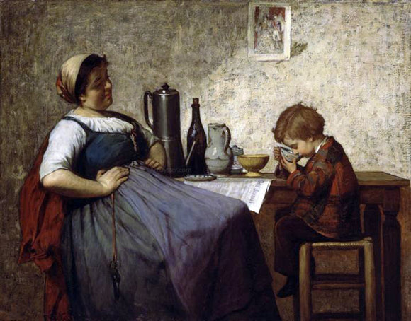  Adolf Von Becker Maternal Joy - Canvas Art Print