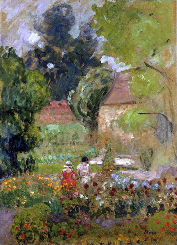  Henri Lebasque Mathe and Nono in the Garden - Canvas Art Print