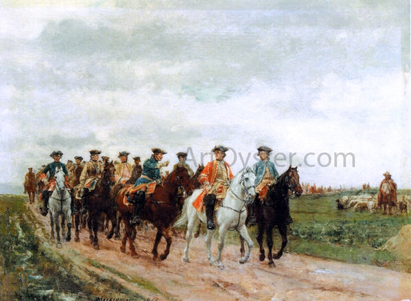  Jean-Louis Ernest Meissonier Maurice, Comte de Saxe Leading His Troops - Canvas Art Print