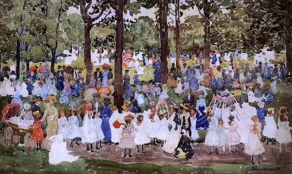  Maurice Prendergast May Day, Central Park (also known as Central Park or Children in the Park) - Canvas Art Print