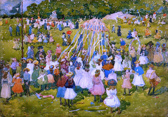  Maurice Prendergast A May Day, Central Park - Canvas Art Print